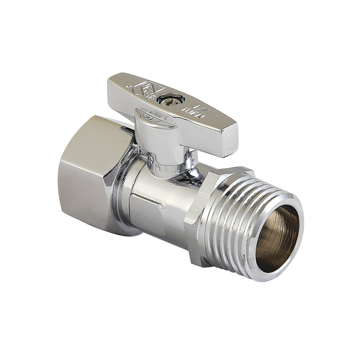 Kingston Shower Scape KB400V1 1/2 Inch FIP x 1/2 Inch MIP Quarter-Turn Quarter-Turn Straight Shut-Off Valve, Polished Chrome