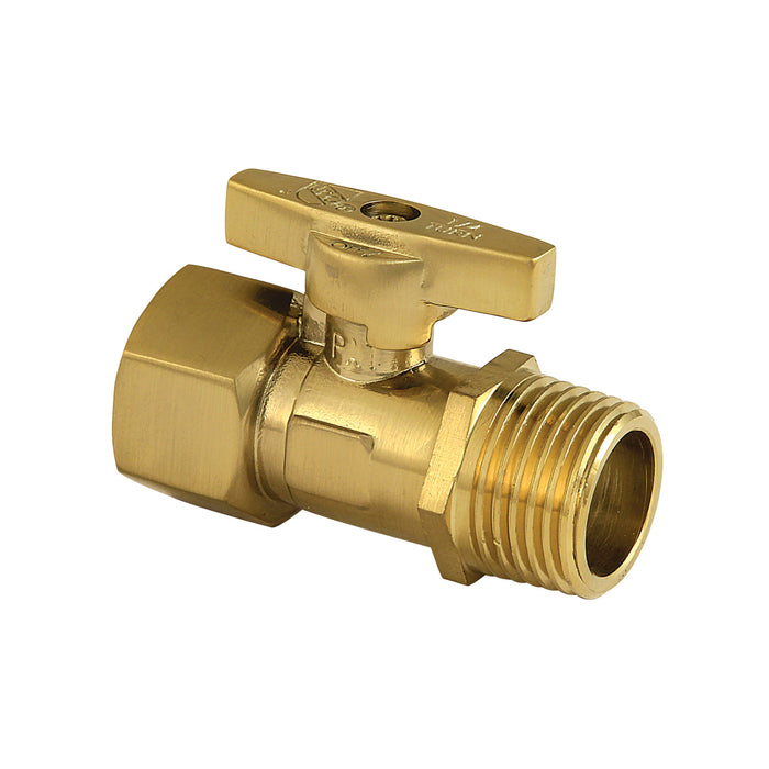 Shower Scape KB400V7 1/2 Inch FIP x 1/2 Inch MIP Quarter-Turn Quarter-Turn Straight Shut-Off Valve, Brushed Brass