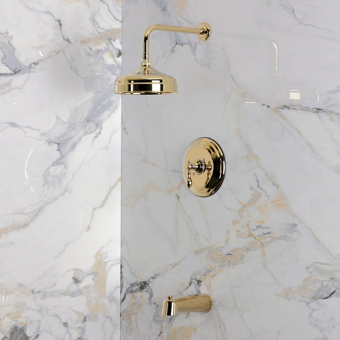 Kingston Restoration KB4432ACL Single-Handle Pressure Balanced Tub and Shower Faucet, Polished Brass