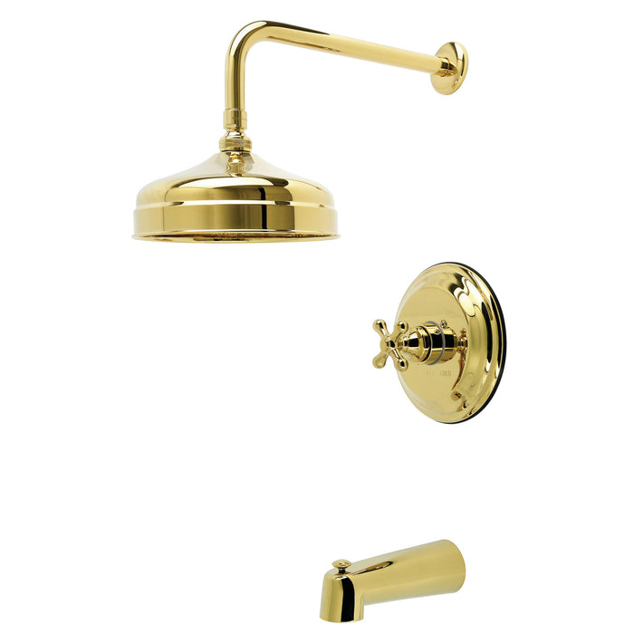 Kingston Restoration KB4432AX Single-Handle Pressure Balanced Tub and Shower Faucet, Polished Brass