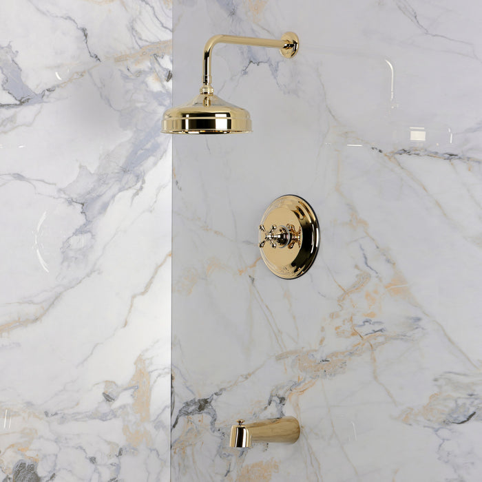 Kingston Metropolitan KB4432BX Single-Handle Pressure Balanced Tub and Shower Faucet, Polished Brass