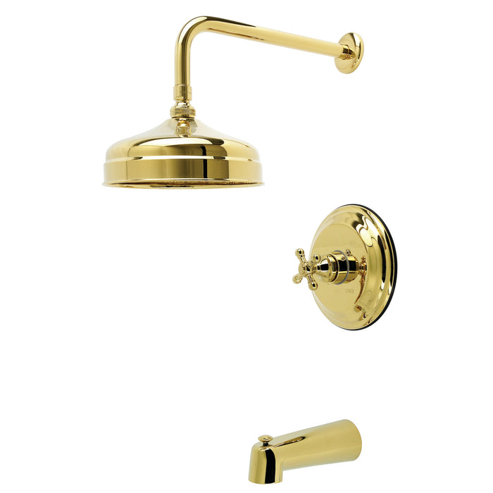 Kingston Metropolitan KB4432BX Single-Handle Pressure Balanced Tub and Shower Faucet, Polished Brass