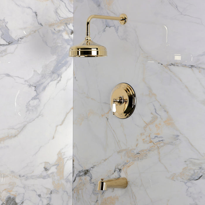 Kingston Restoration KB4432PL Single-Handle Pressure Balanced Tub and Shower Faucet, Polished Brass