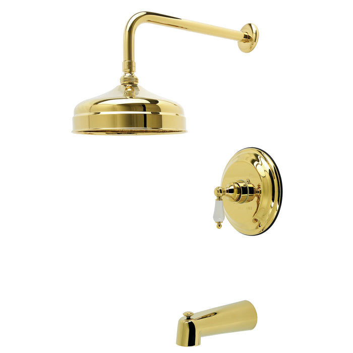Kingston Restoration KB4432PL Single-Handle Pressure Balanced Tub and Shower Faucet, Polished Brass