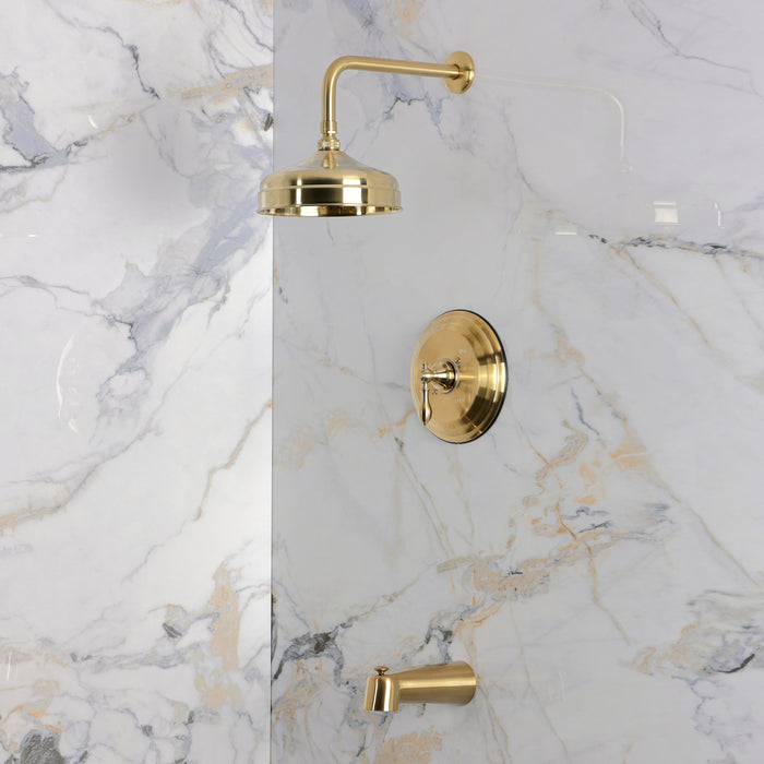 Kingston Restoration KB4437ACL Single-Handle Pressure Balanced Tub and Shower Faucet, Brushed Brass