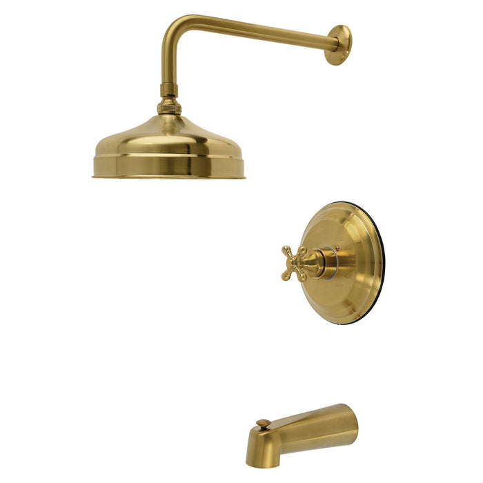 Kingston Metropolitan KB4437BX Single-Handle Pressure Balanced Tub and Shower Faucet, Brushed Brass