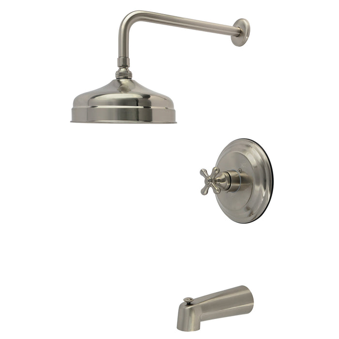 Kingston Restoration KB4438AX Single-Handle Pressure Balanced Tub and Shower Faucet, Brushed Nickel