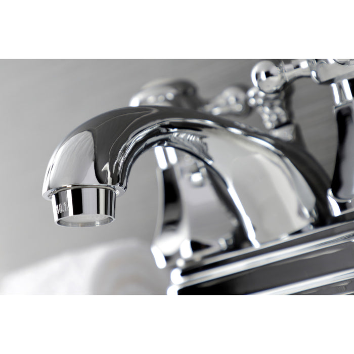 Kingston Tulare KB4601BX - Metropolitan Double-Handle 3-Hole Deck Mount 4-Inch Centerset Bathroom Faucet with Pop-Up Drain, Polished Chrome