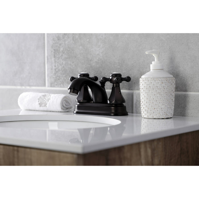Kingston Tulare KB4605BX - Metropolitan Double-Handle 3-Hole Deck Mount 4-Inch Centerset Bathroom Faucet with Pop-Up Drain, Oil Rubbed Bronze