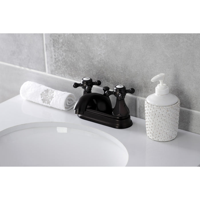 Kingston Tulare KB4605BX - Metropolitan Double-Handle 3-Hole Deck Mount 4-Inch Centerset Bathroom Faucet with Pop-Up Drain, Oil Rubbed Bronze