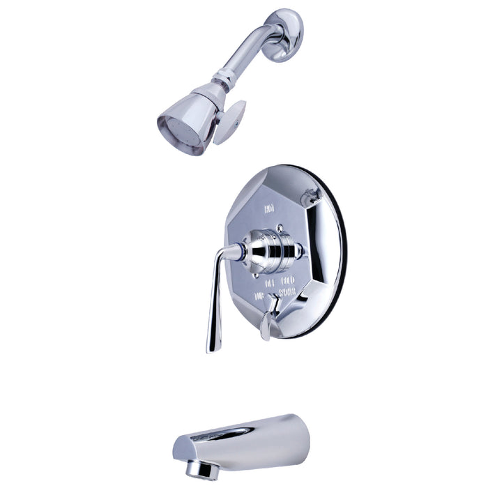 Kingston Tulare KB46310ZL - Silver Sage Single-Handle Pressure Balanced Tub and Shower Faucet, Polished Chrome