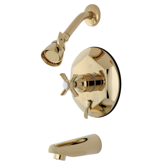 Kingston Tulare KB46320ZX - Millennium Single-Handle Pressure Balanced Tub and Shower Faucet, Polished Brass
