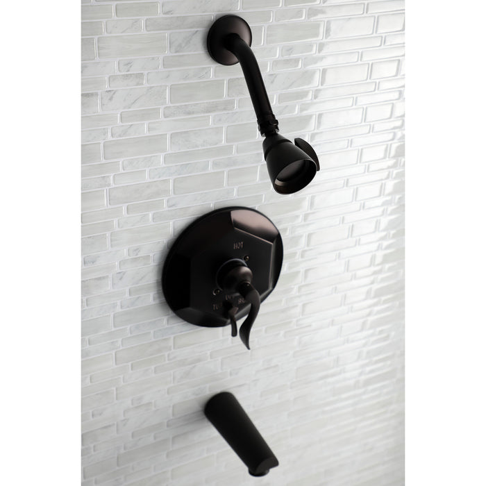 Kingston Tulare KB46350DFL Single-Handle Pressure Balanced Tub and Shower Faucet, Oil Rubbed Bronze