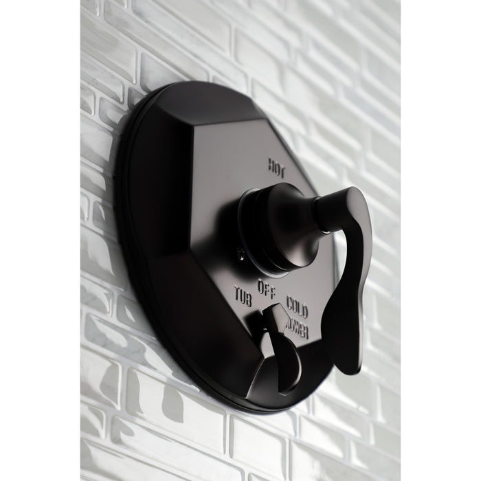 Kingston Tulare KB46350DFL Single-Handle Pressure Balanced Tub and Shower Faucet, Oil Rubbed Bronze
