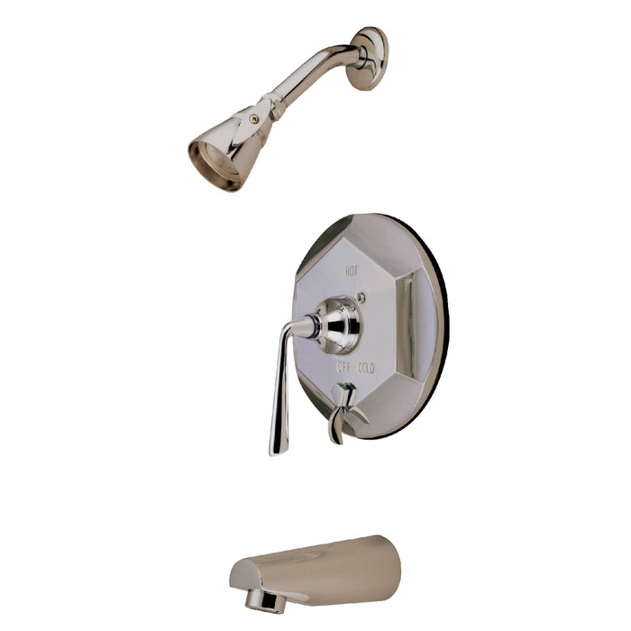 Kingston Tulare KB46380ZL - Silver Sage Single-Handle Pressure Balanced Tub and Shower Faucet, Brushed Nickel