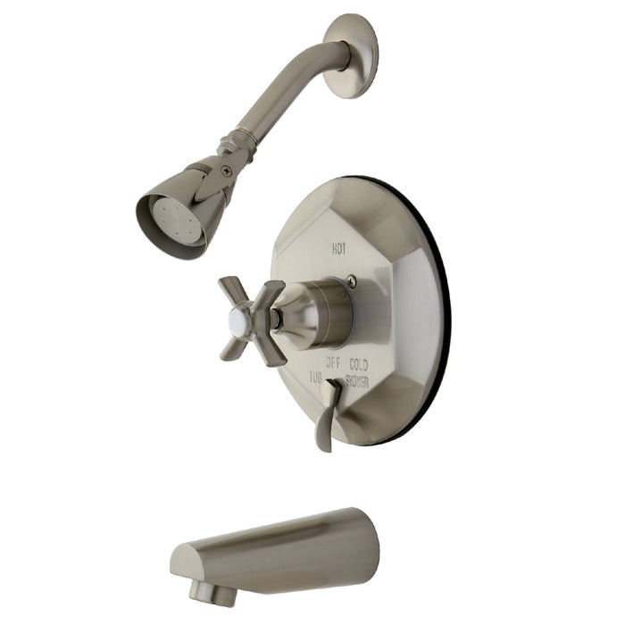 Kingston Tulare KB46380ZX - Millennium Single-Handle Pressure Balanced Tub and Shower Faucet, Brushed Nickel
