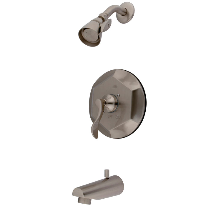 Kingston KB4638DFL Single-Handle Pressure Balanced Tub and Shower Faucet, Brushed Nickel