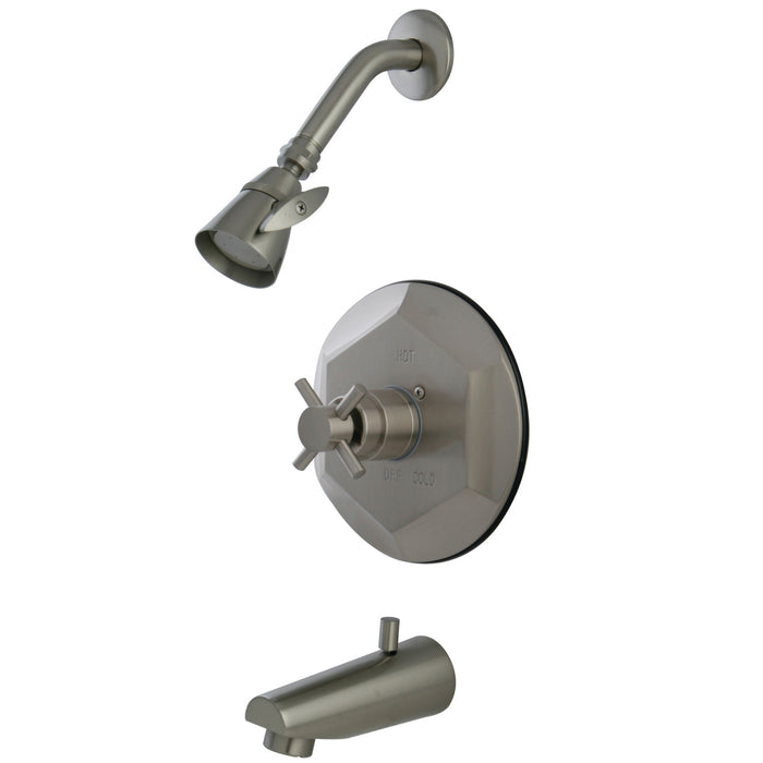 Kingston Concord KB4638DX Single-Handle Pressure Balanced Tub and Shower Faucet, Brushed Nickel