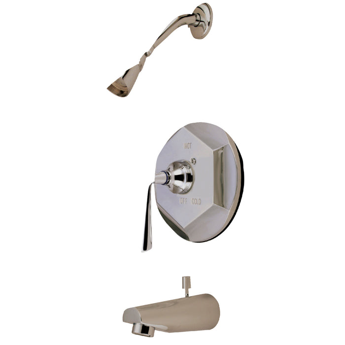 Kingston Silver Sage KB4638ZL Single-Handle Pressure Balanced Tub and Shower Faucet, Brushed Nickel