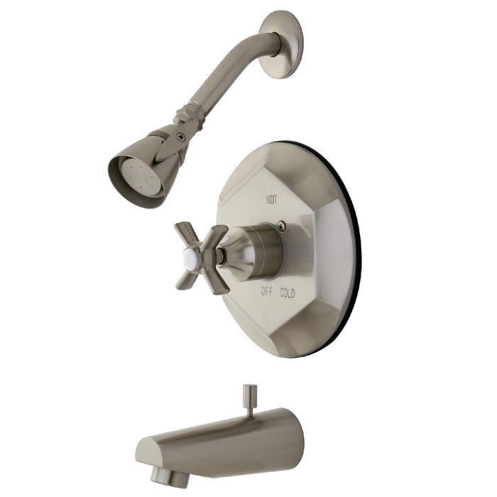 Kingston Millennium KB4638ZX Single-Handle Pressure Balanced Tub and Shower Faucet, Brushed Nickel