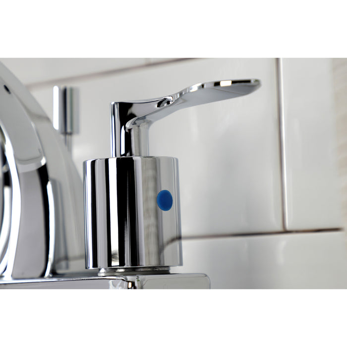 Kingston Tulare KB4641SVL - Serena Double-Handle 3-Hole Deck Mount 4-Inch Centerset Bathroom Faucet with Pop-Up Drain, Polished Chrome