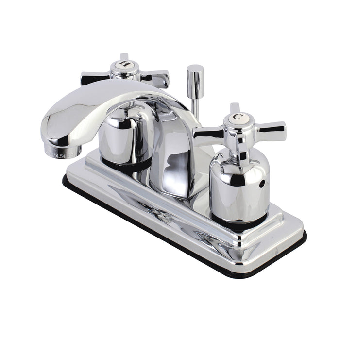 Kingston Tulare KB4641ZX - Millennium Double-Handle 3-Hole Deck Mount 4-Inch Centerset Bathroom Faucet with Pop-Up Drain, Polished Chrome