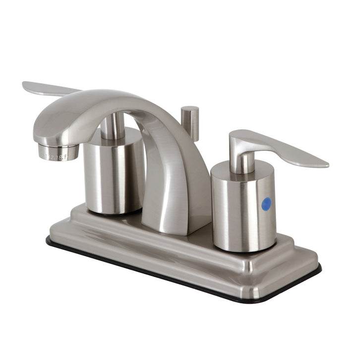 Kingston Tulare KB4648SVL - Serena Double-Handle 3-Hole Deck Mount 4-Inch Centerset Bathroom Faucet with Pop-Up Drain, Brushed Nickel