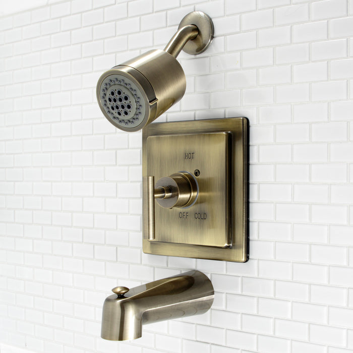 Kingston Sona KB4653CML - Manhattan Single-Handle Pressure Balanced Tub and Shower Faucet, Antique Brass