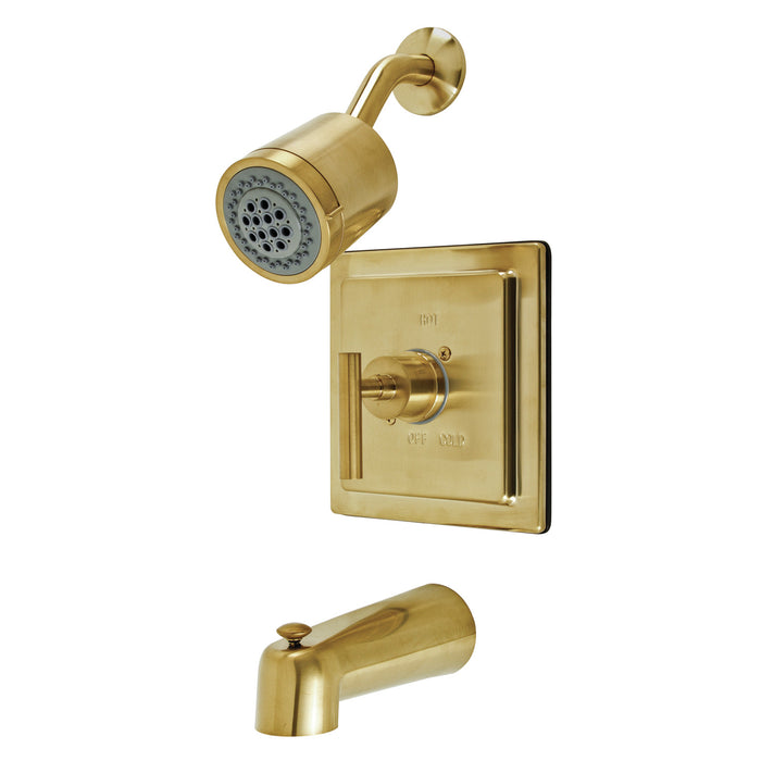 Kingston Sona KB4657CML - Manhattan Single-Handle Pressure Balanced Tub and Shower Faucet, Brushed Brass