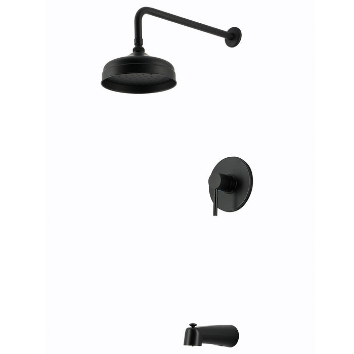Kingston Concord KB4690DLT Single-Handle Pressure Balanced Tub and Shower Faucet Trim Only, Matte Black