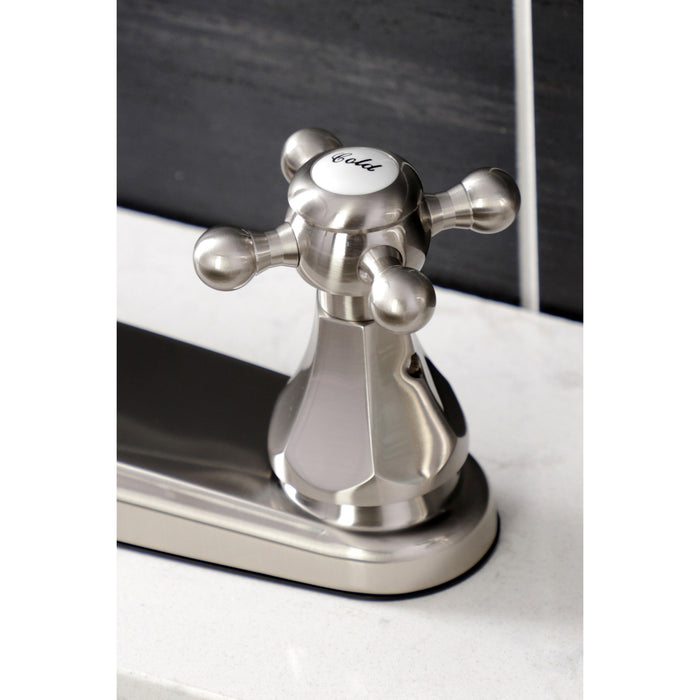 Kingston Heirloom KB4728BXSP - Metropolitan Two-Handle 4-Hole 8" Centerset Kitchen Faucet with Side Sprayer, Brushed Nickel