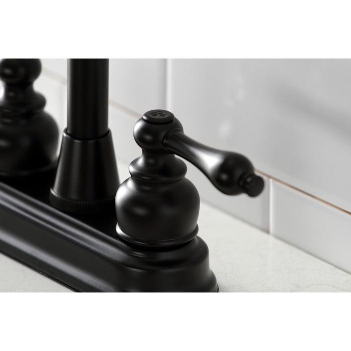 Kingston Tulare KB490AL - Victorian Two-Handle 2-Hole Deck Mount Bar Faucet, Matte Black