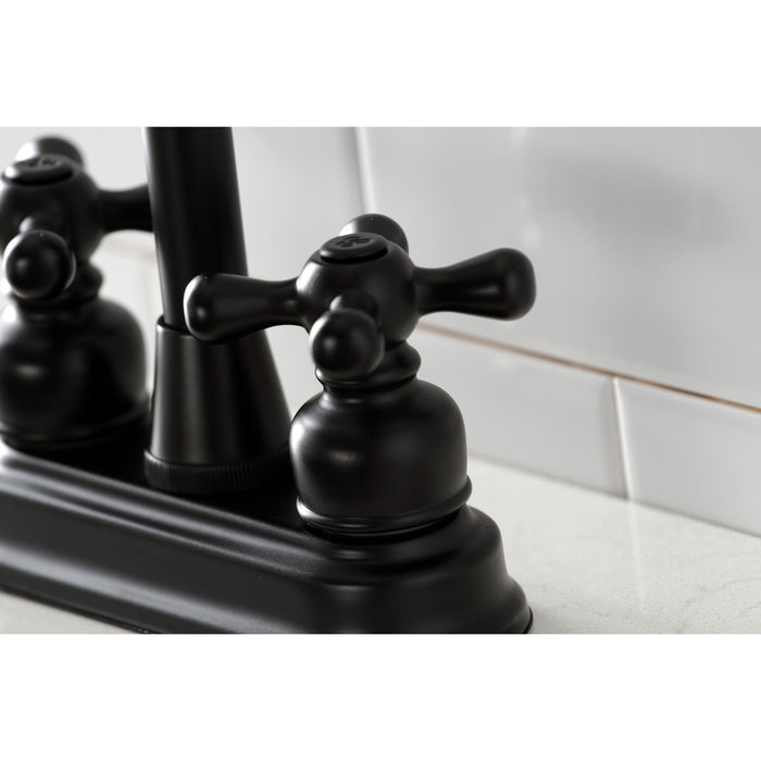 Kingston Tulare KB490AX - Victorian Two-Handle 2-Hole Deck Mount Bar Faucet, Matte Black
