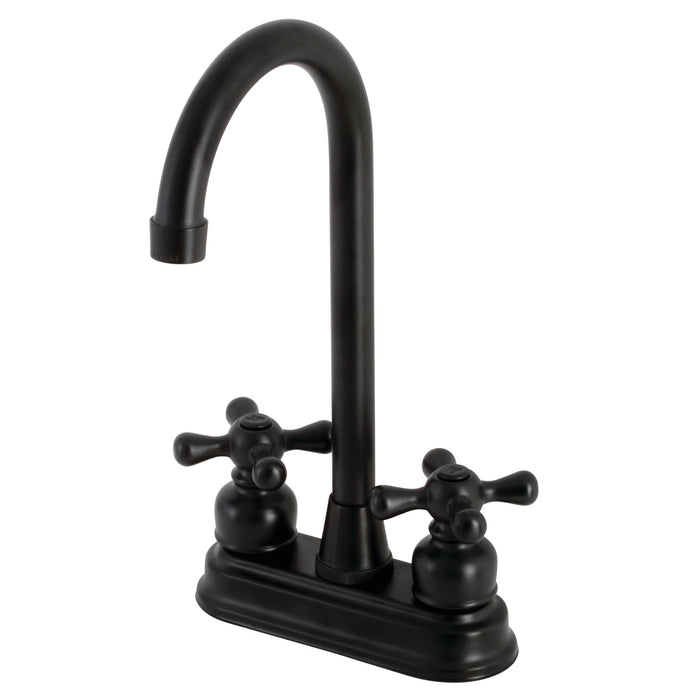 Kingston Tulare KB490AX - Victorian Two-Handle 2-Hole Deck Mount Bar Faucet, Matte Black