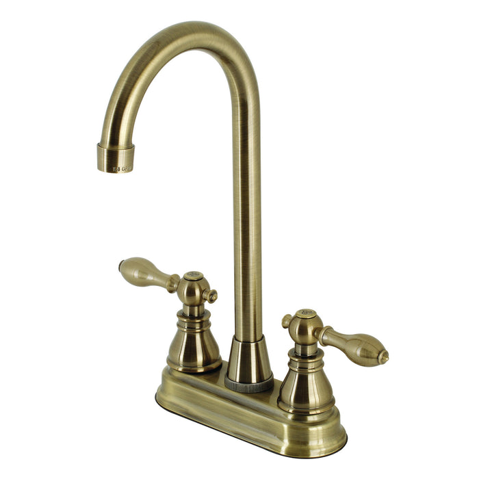 Kingston Tulare KB493ACL - American Classic Two-Handle 2-Hole Deck Mount Bar Faucet, Antique Brass