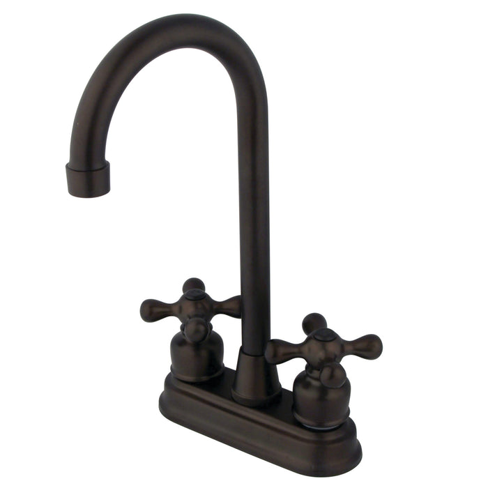 Kingston Tulare KB495AX - Victorian Two-Handle 2-Hole Deck Mount Bar Faucet, Oil Rubbed Bronze