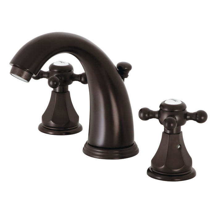 Kingston Tulare KB4985BX - Metropolitan Two-Handle 3-Hole Deck Mount Widespread Bathroom Faucet with Pop-Up Drain, Oil Rubbed Bronze