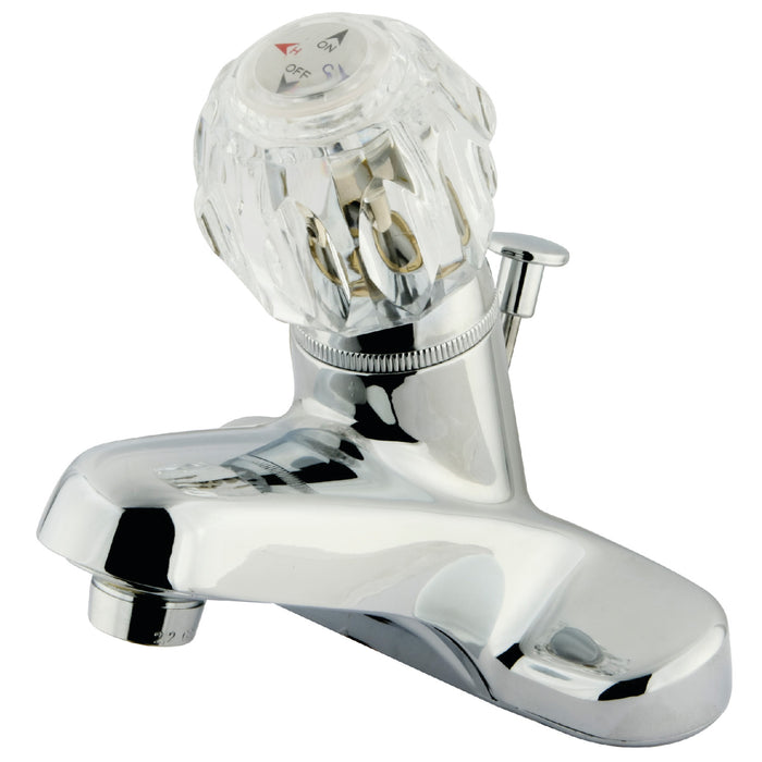 Kingston Tulare KB521 - Americana Single-Handle 3-Hole Deck Mount 4-Inch Centerset Bathroom Faucet with ABS Pop-Up Drain, Polished Chrome