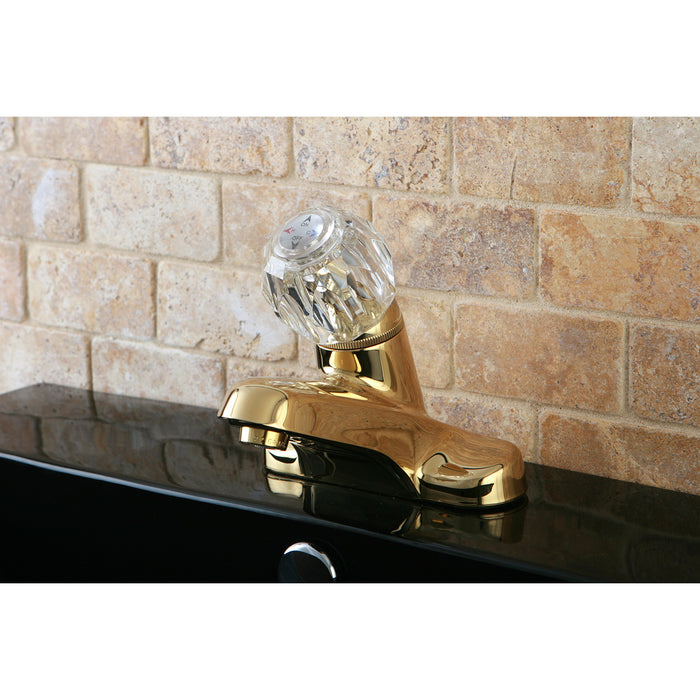 Kingston Tulare KB522LP - Americana Single-Handle 3-Hole Deck Mount 4-Inch Centerset Bathroom Faucet, Polished Brass