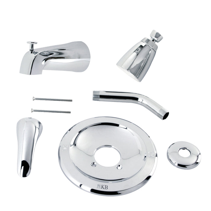 Kingston KB531LT Single-Handle Pressure Balanced Tub and Shower Faucet, Trim Only, Polished Chrome