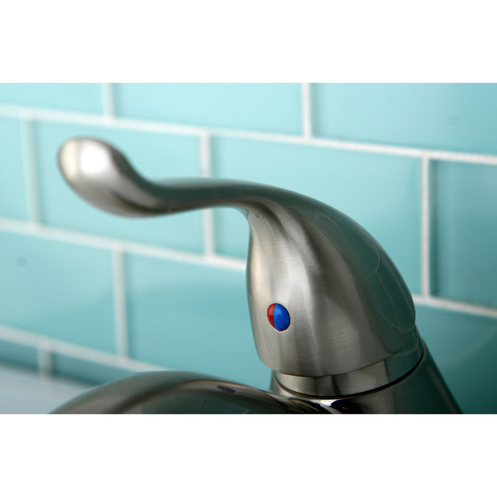 Kingston Tulare KB5548YL - Yosemite Single-Handle 3-Hole Deck Mount 4-Inch Centerset Bathroom Faucet with Pop-Up Drain, Brushed Nickel