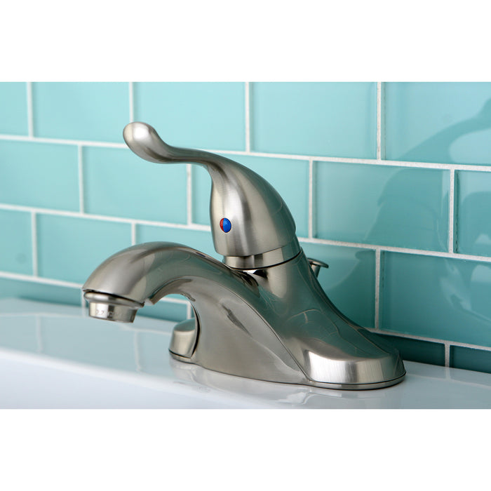 Kingston Tulare KB5548YL - Yosemite Single-Handle 3-Hole Deck Mount 4-Inch Centerset Bathroom Faucet with Pop-Up Drain, Brushed Nickel