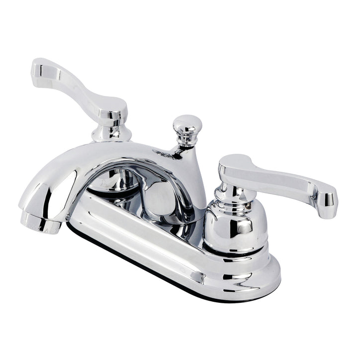 Kingston Tulare KB5601FL - Royale Double-Handle 3-Hole Deck Mount 4-Inch Centerset Bathroom Faucet with Pop-Up Drain, Polished Chrome