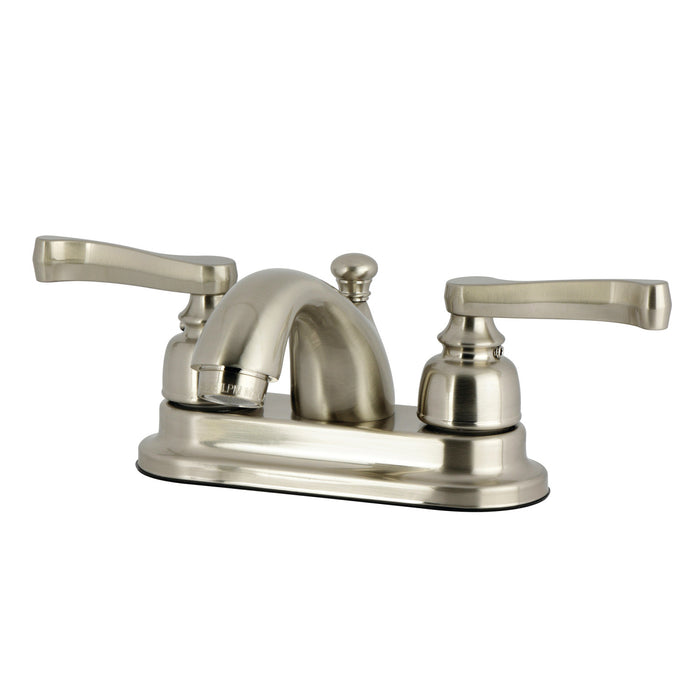 Kingston Tulare KB5608FL - Royale Double-Handle 3-Hole Deck Mount 4-Inch Centerset Bathroom Faucet with Pop-Up Drain, Brushed Nickel