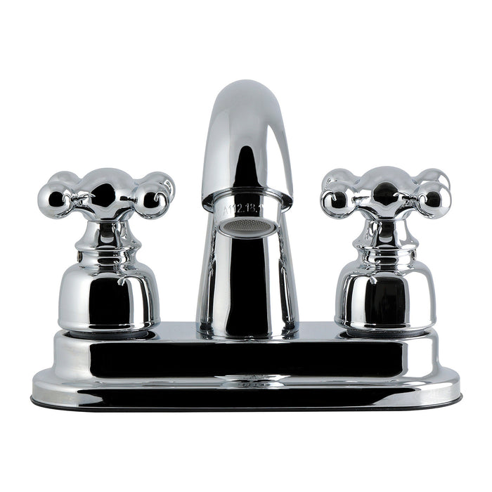 Kingston Restoration KB5611AX Double-Handle 3-Hole Deck Mount 4-Inch Centerset Bathroom Faucet with Pop-Up Drain, Polished Chrome