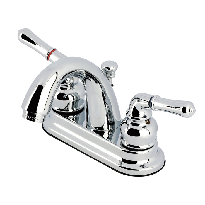 Kingston Tulare KB5611NML - Naples Double-Handle 3-Hole Deck Mount 4-Inch Centerset Bathroom Faucet with Pop-Up Drain, Polished Chrome