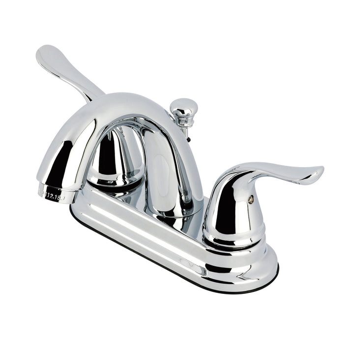 Yosemite KB5611YL Two-Handle 3-Hole Deck Mount 4" Centerset Bathroom Faucet with Plastic Pop-Up, Polished Chrome