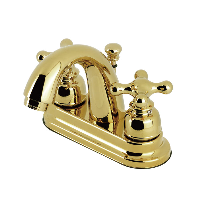 Kingston Restoration KB5612AX Double-Handle 3-Hole Deck Mount 4-Inch Centerset Bathroom Faucet with Pop-Up Drain, Polished Brass