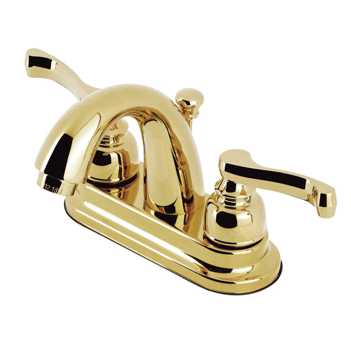 Kingston KB5612FLB Double-Handle 3-Hole Deck Mount 4-Inch Centerset Bathroom Faucet with Brass Pop-Up, Polished Brass