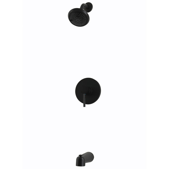 Kingston Concord KB5690DL Single-Handle Pressure Balanced Tub and Shower Faucet, Matte Black